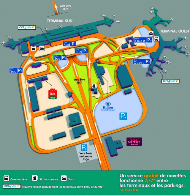 Схема аэропорта Орли